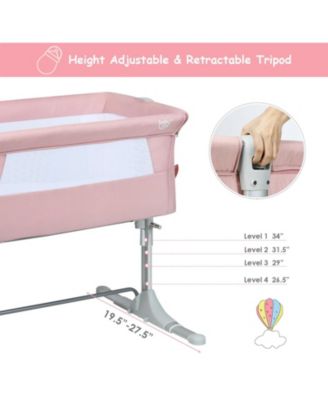 Kids Travel Portable Bed Side Sleeper Bassinet Crib with Carrying Bag