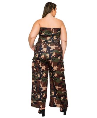Women's Plus Size Freya Camo Cargo Jumpsuit