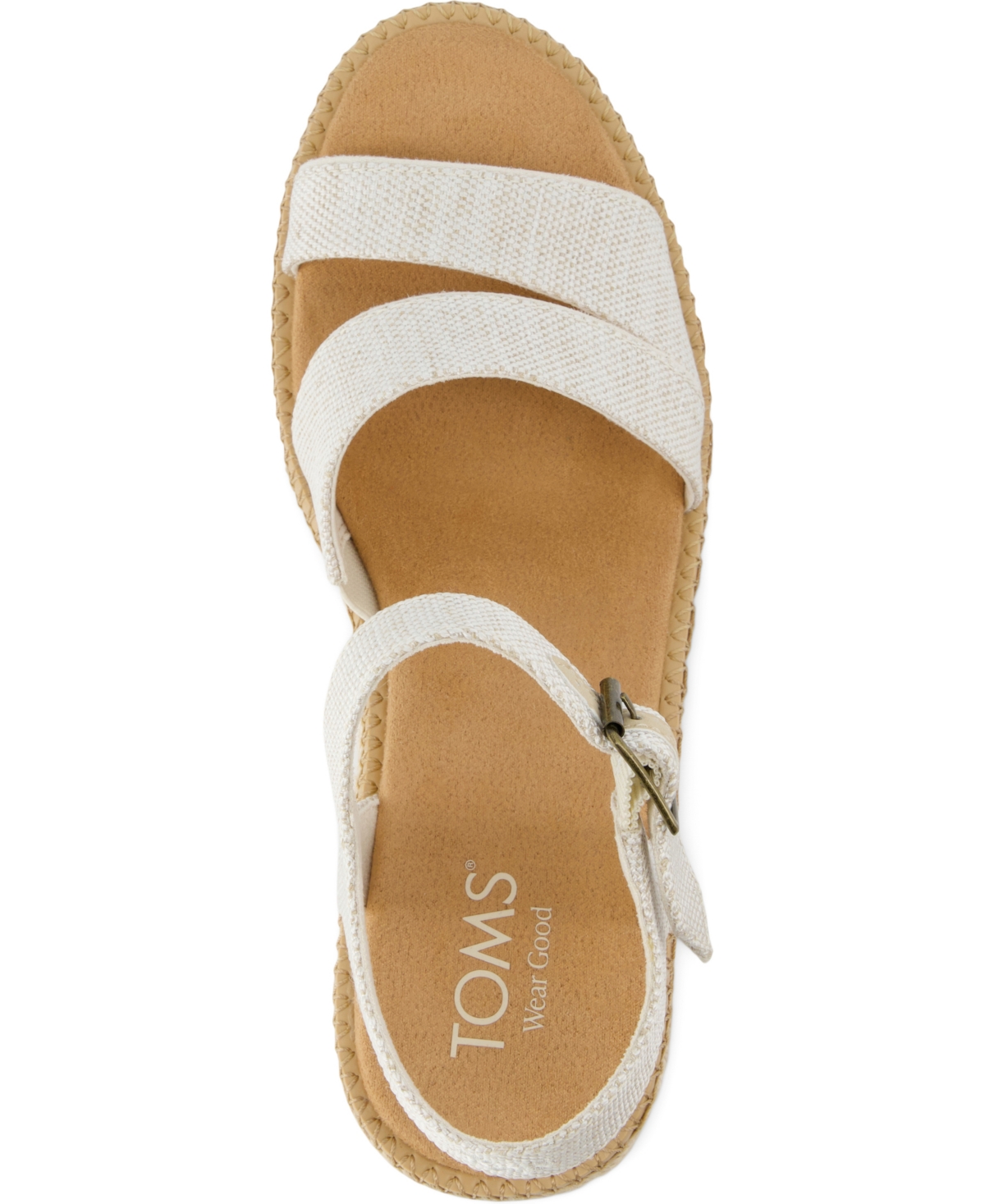 Shop Toms Women's Darya Open Toe Wedge Sandals In Natural Yarn Dye