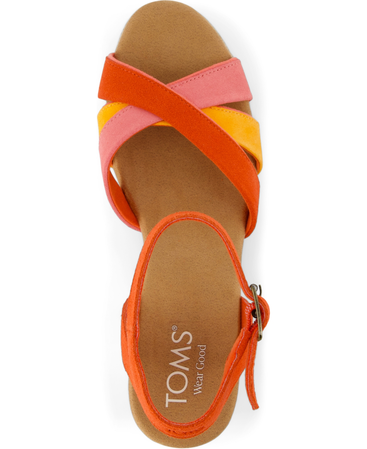 Shop Toms Women's Majorca Strappy Dress Sandals In Flame Suede