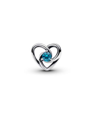 Sterling Silver Entwined Heart Stones Charm