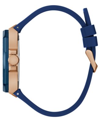 Men's Multifunction Blue Silicone Watch, 45mm