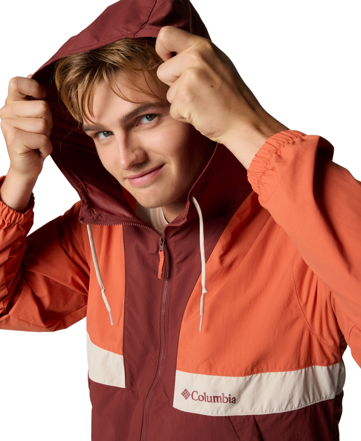 COLUMBIA MEN'S SPIRE VALLEY HOODED WINDBREAKER 