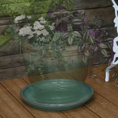 Outdoor/Indoor High-Fired Glazed UV- and Frost-Resistant Ceramic Flower Pot Planter Saucers - 2-Pack