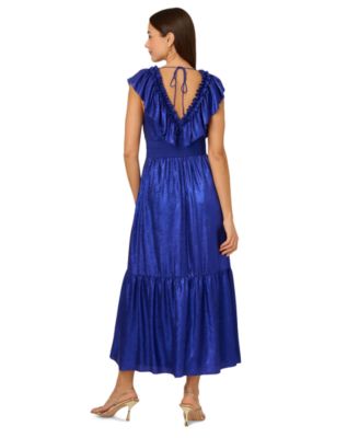 Women's Ruffled V-Neck Midi Dress