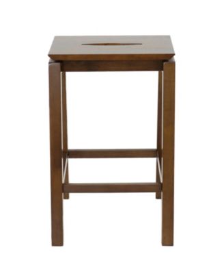Set of 2 Indoor Wooden Backless Counter-Height Stools - Dark Walnut - 25"