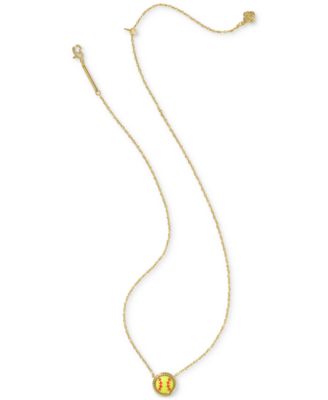 14k Gold-Plated Magnesite Softball 19" Pendant Necklace 