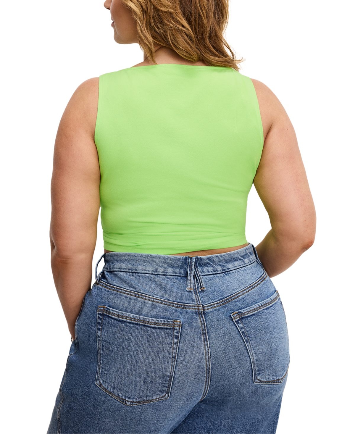 GOOD AMERICAN WOMEN'S BOAT-NECK SLEEVELESS TANK TOP 