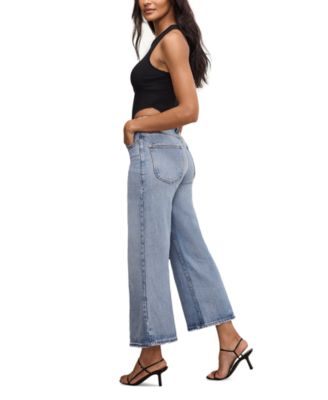 Women's Good Waist Palazzo Cropped Jeans