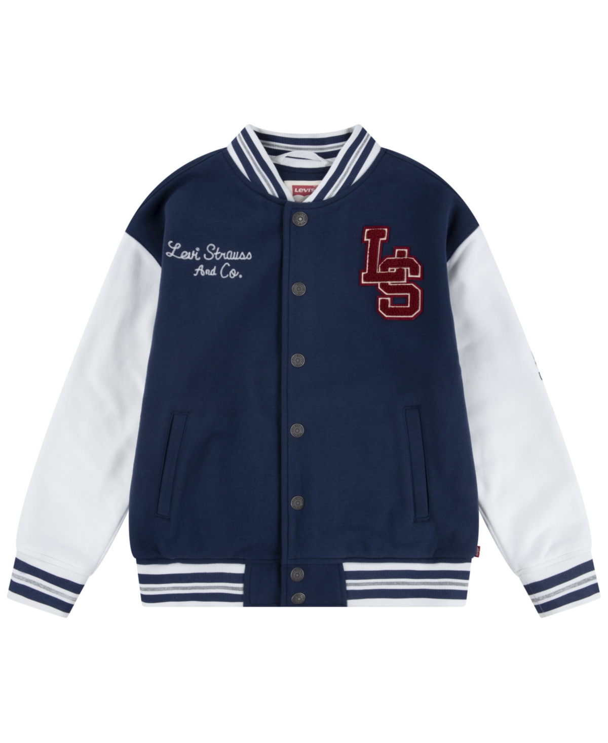 Shop Levi's Big Boys Varsity Bomber Jacket In Dress Blues