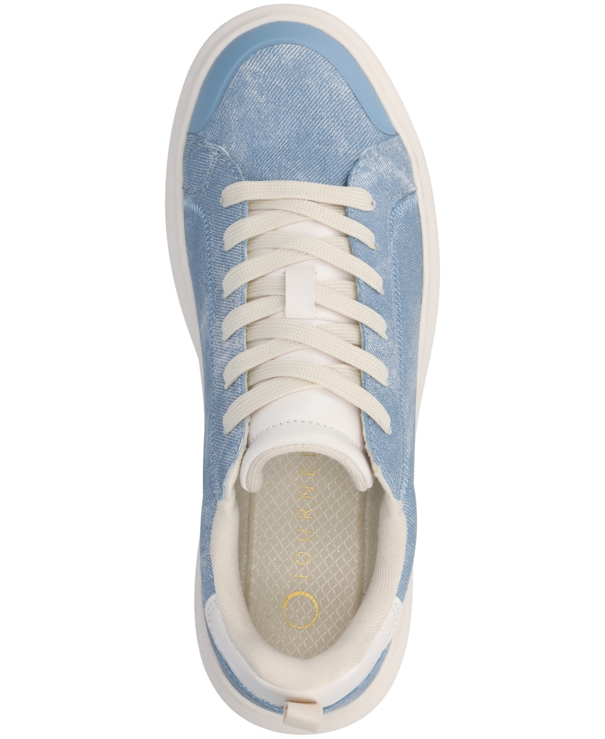 Journee Collection Women's Meeya Platform Lace Up Sneakers In Denim
