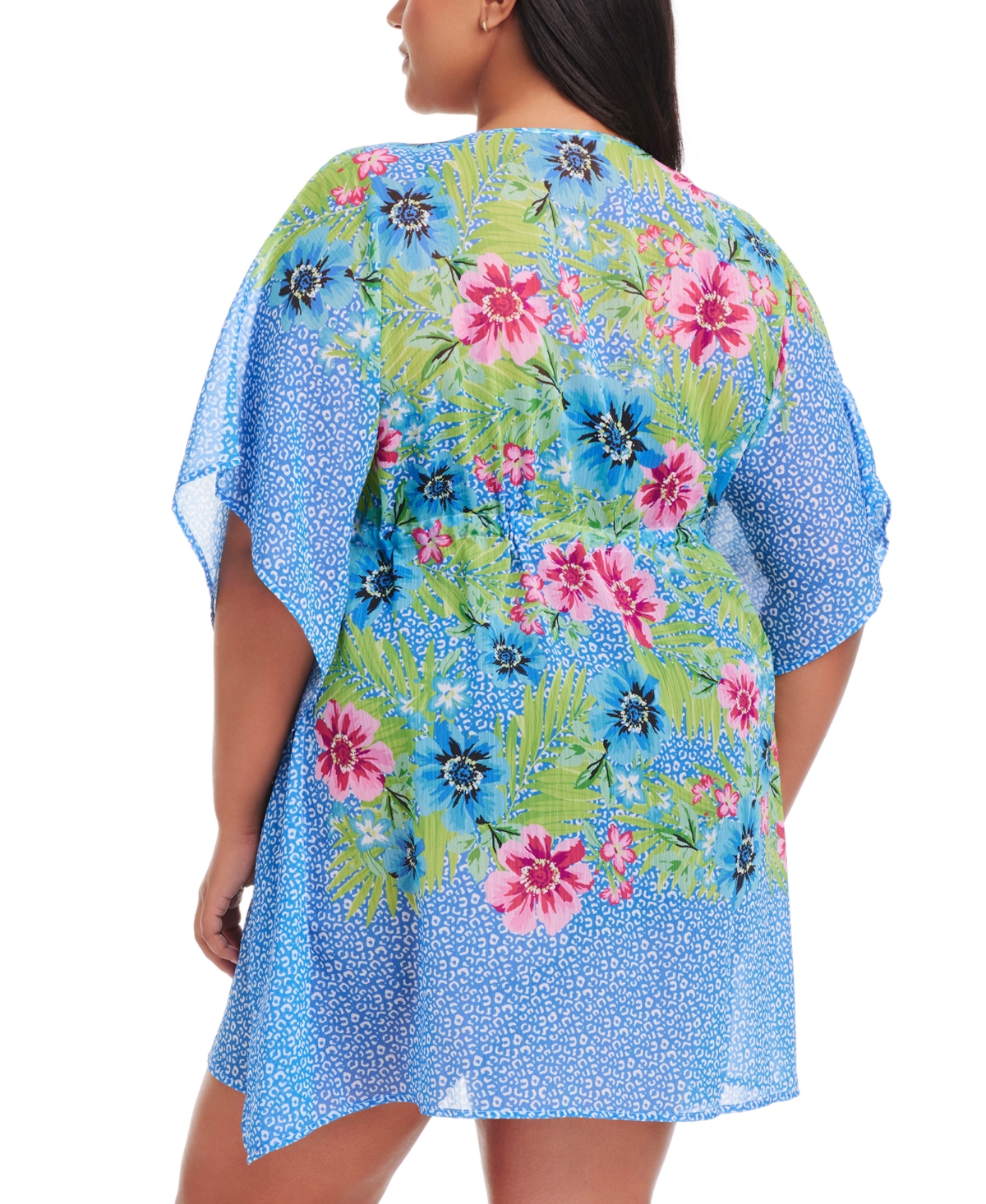 Bleu By Rod Beattie Plus Size Lets Get Away Drawstring Caftan In Multi