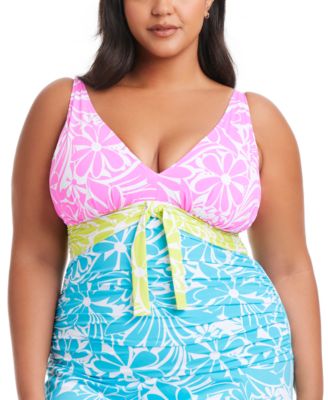 Bleu by Rod Beattie - Plus Size Sock It To Me Colorblocked Tankini