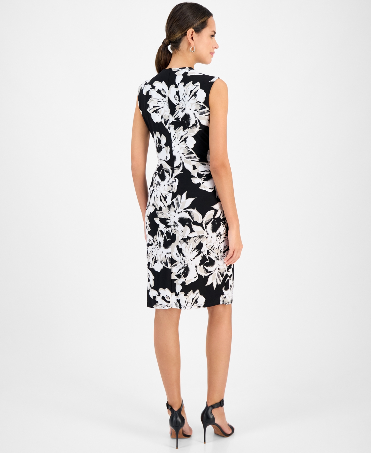 Kasper Women's Printed Wrap-style Dress In Black Multi