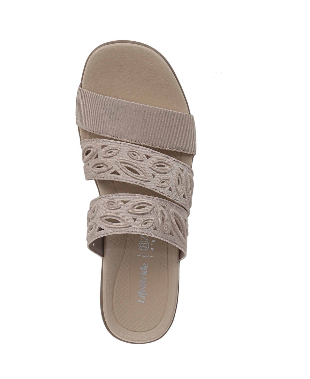 Bzees Women's Poppy Washable Block Heel Slide Sandals In Simply Taupe Fabric