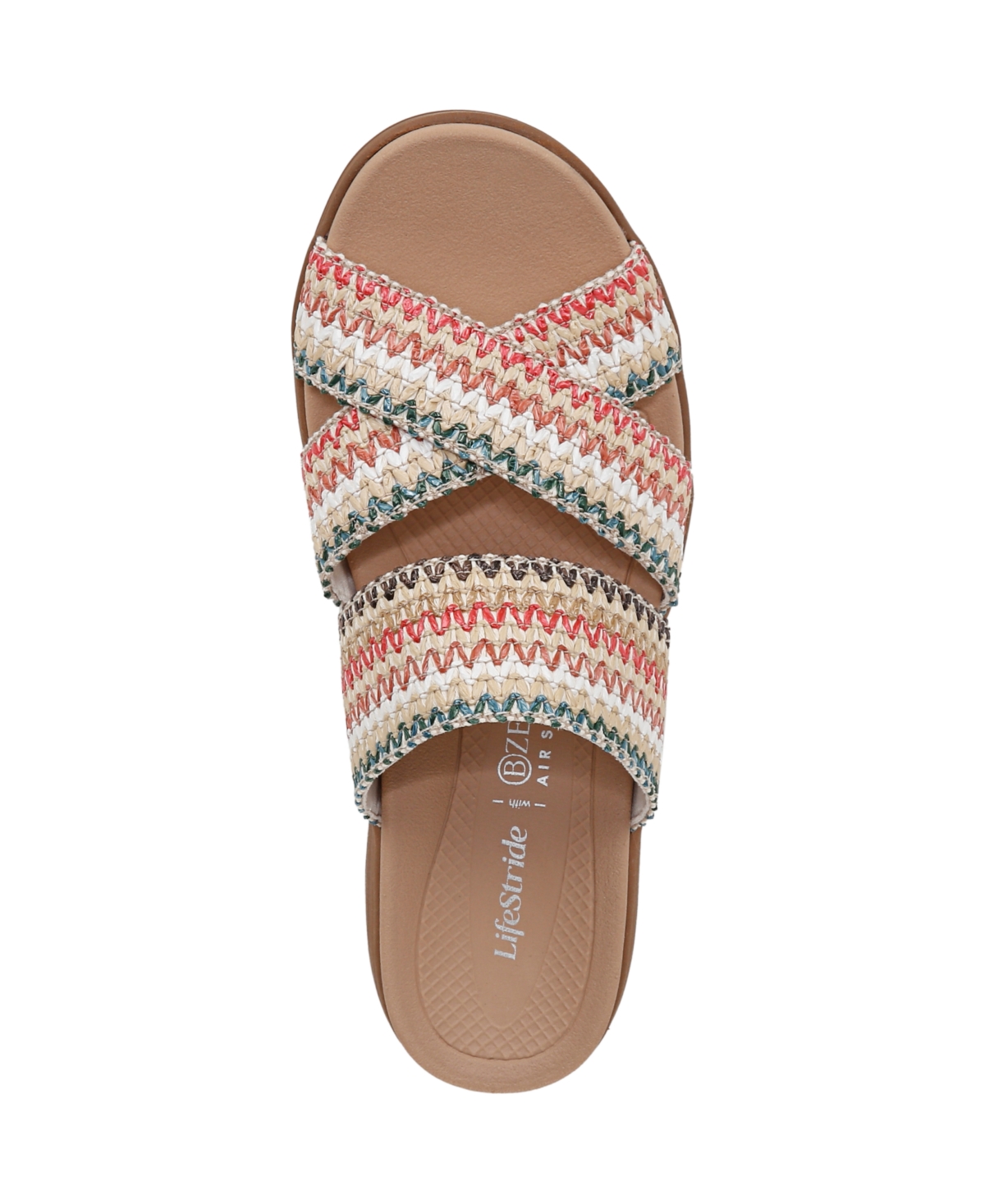 Bzees Fiona Wedge Sandal In Natural Multi Raffia Fabric