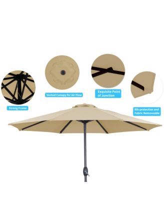 9 ft. Steel Market Outdoor Tilt Patio Umbrella in Blue