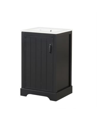 Streamdale 20" Bathroom Vanity with Sink, Bathroom Cabinet with Soft Closing Door, Storage Rack and Adjustable Shelve, Black