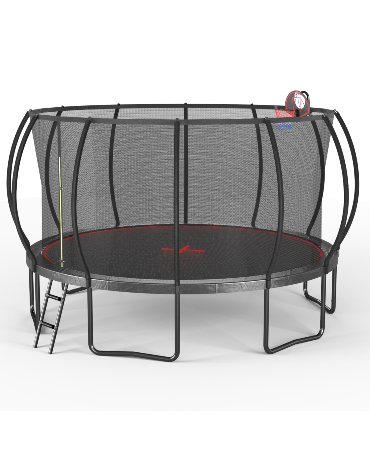 16FT trampoline Pumpkin- Black Red - Black+red