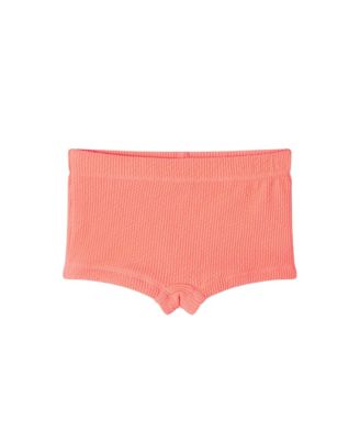 Toddler/Child Girls Orange Textured Long Sleeve Rash Guard & Short Set