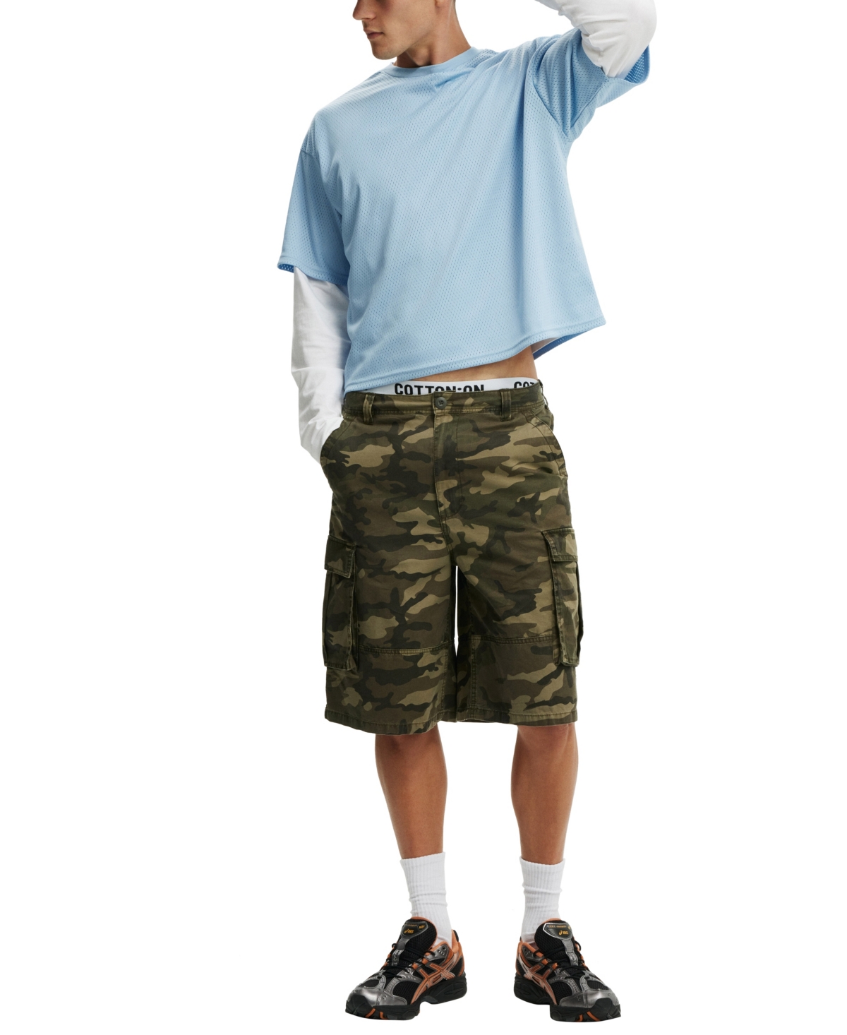 Shop Cotton On Men's Baggy Cargo Shorts In Camo