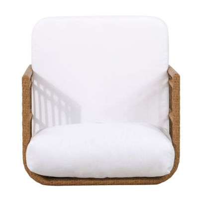 Streamdale Modern Wicker and Acacia Wood Outdoor Chair with Water-Resistant Cushions