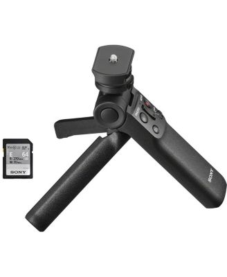 ZV-1 Compact 4K HD Camera - With Sony ACCVC1 Vlogger Accessory Kit with Wireless Bluetooth Grip / Tripod (GP-VPT2 BT) and 64GB UHS-II SD