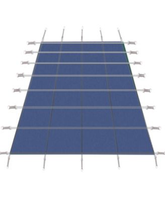 Inground Pool Safety Cover: 18x36ft Rectangle, Triple-Stitched, Blue Mesh