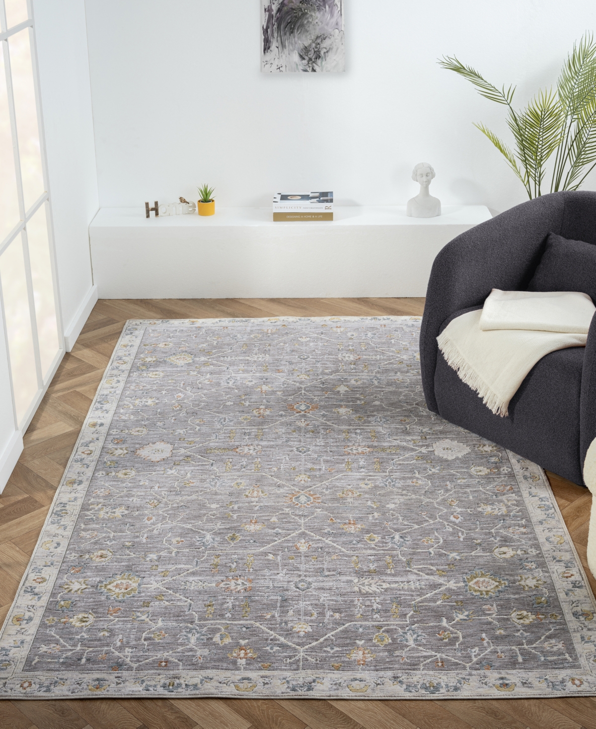 Lr Home Alexis All-471 2'x3' Area Rug In Gray,ivory