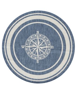 LR Home - Shoreline SEA-871 5'3x5'3 Round Area Rug