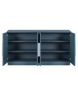 Streamdale  Furniture Antique Sideboard with Adjustable Shelves and Silver Handles