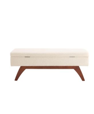 Teddy wool fabric, solid wood feet for solid weighing, and bed end stool with storage function