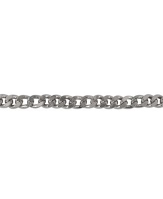Silver Tone Chunky Chain Necklace with Pave Stones