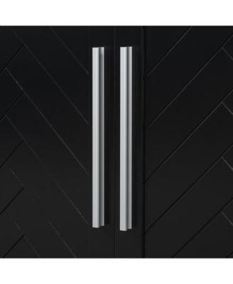 Black 4-Door Sideboard with Adjustable Shelves