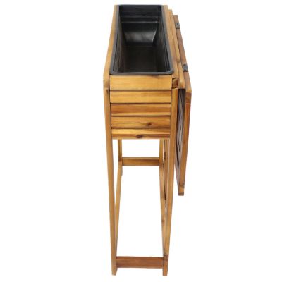 Acacia Wood Folding Table with Planter Box - 30.5" H