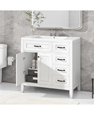 Streamdale 36" Bathroom Vanity with Sink Combo, White Bathroom Cabinet with Drawers, Solid Frame and MDF Board