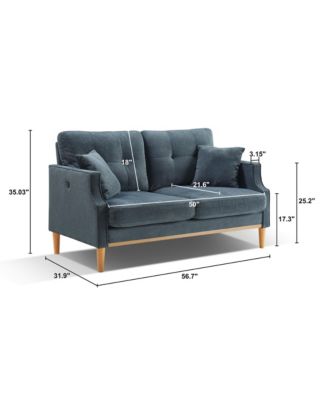 Living Space Sofa 2 Seater ,Loveseat With Waterproof Fabric Cream , USB Charge