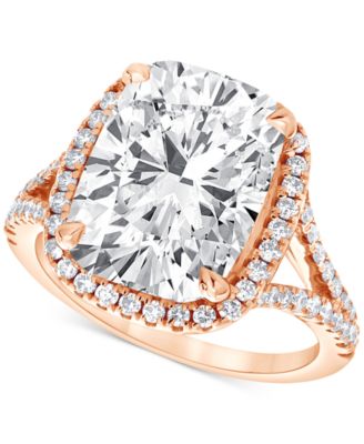 Badgley Mischka Certified Lab Grown Diamond Cushion Halo Engagement Ring (7-1/2 ct. t.w.) in 14k Gold