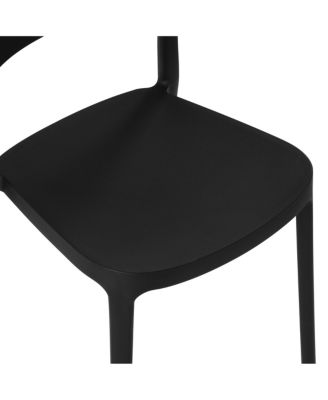 Outdoor Modern Stackable Plastic Patio Dining Chairs (Set of 4)