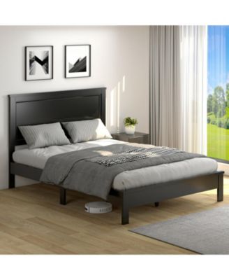 Full Size Platform Slat Bed Frame with High Headboard