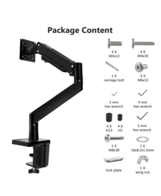 MS05 Single Mount Stand Arm, Supports 22"- 40" monitors and 26 lbs, 360° Adjustable, standards 75x75mm/100x100mm, Clamp & Grommet Base