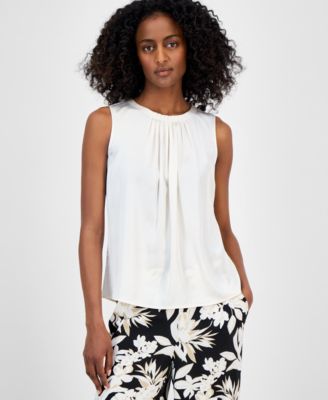 Anne Klein - Women's Pleated Sleeveless Blouse