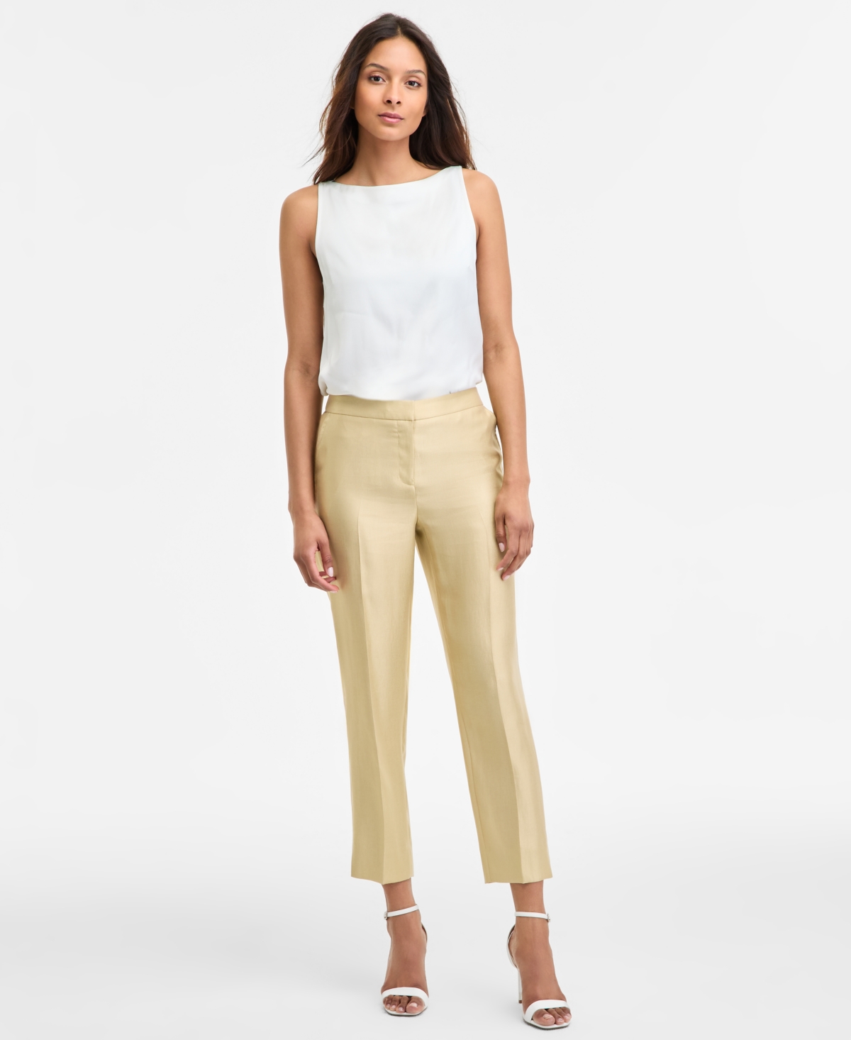 Women's Straight-Leg Pants - Safari / Gold