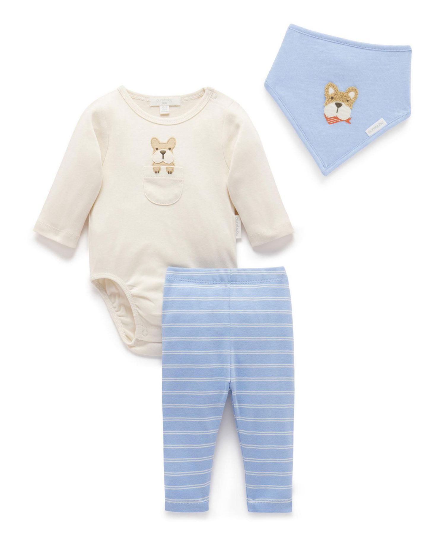 Baby Boys Bodysuit, Leggings and Bib 3 Piece Gift Set