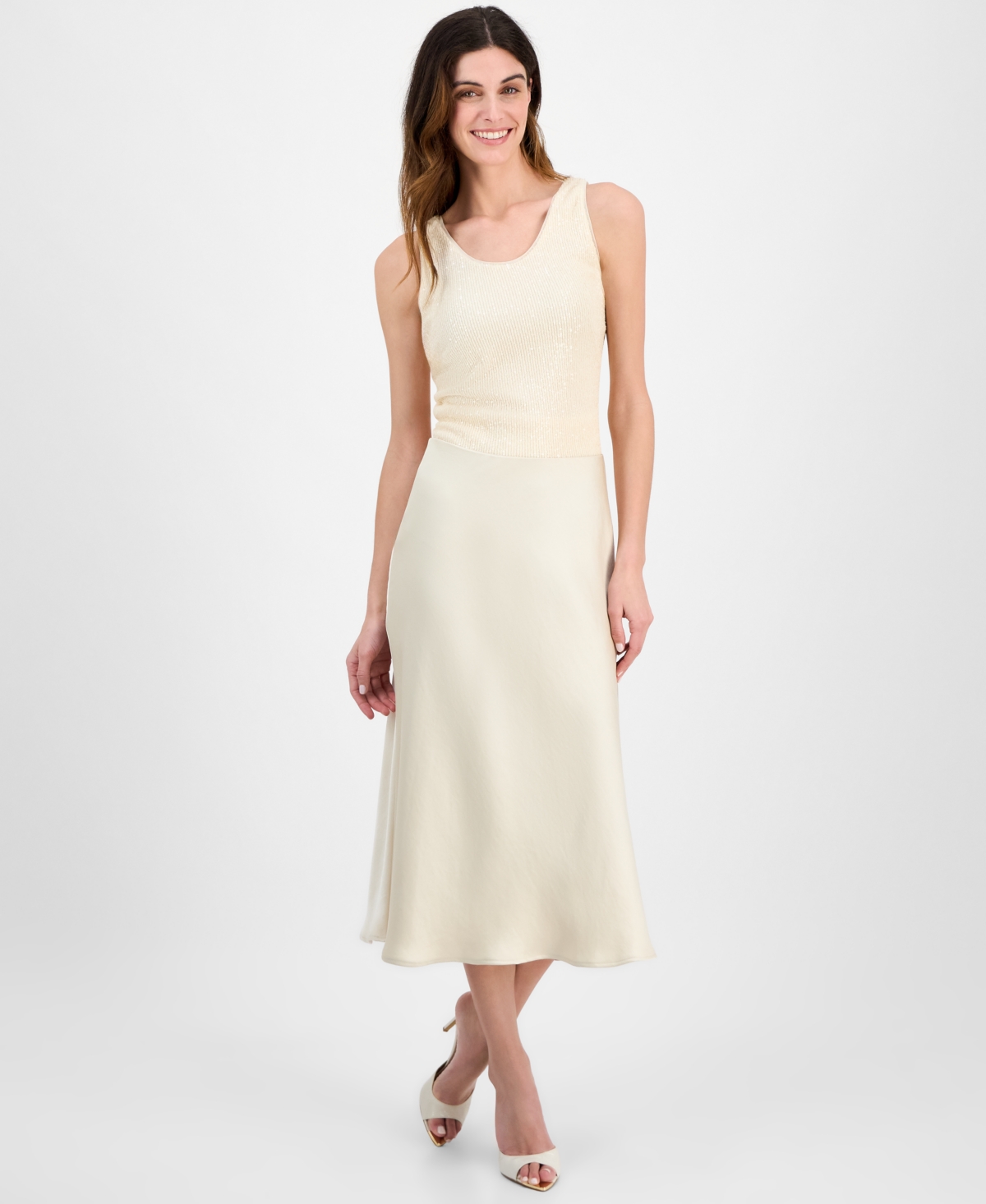 Women's Flared Pull-On Midi Skirt - Lt Parchment