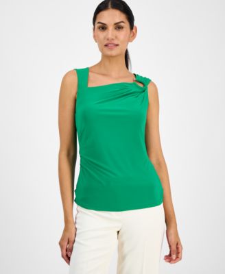 Anne Klein - Women's Asymmetrical-Neck Tank Top