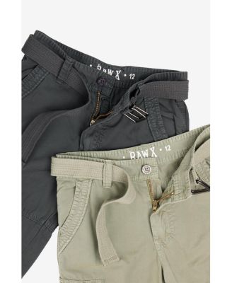 Big Boys 2 Pack Combo Belted Twill Cargo Shorts 8-18