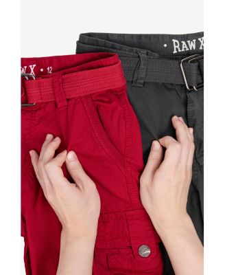 Big Boys 2 Pack Combo Belted Twill Cargo Shorts 8-18