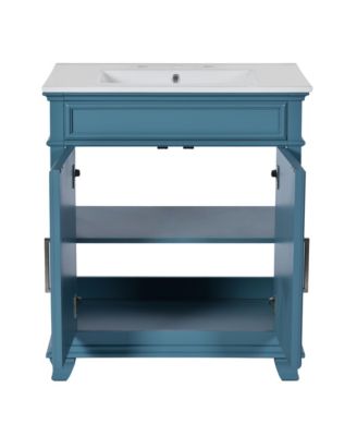 Streamdale 30" Ceramic Sink Vanity Set with Storage Shelf and Cabinet