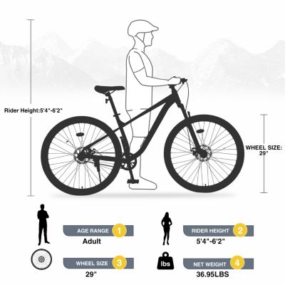 Streamdale 29 Inch Wheels Single Speed Mountain Bike, for Men Women Boys and Girls, Front Suspension,Steel Frame